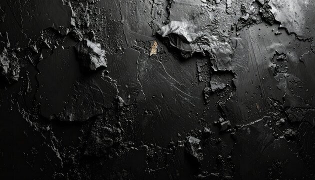 Black rough grunge texture close view abstract background, scratched surface