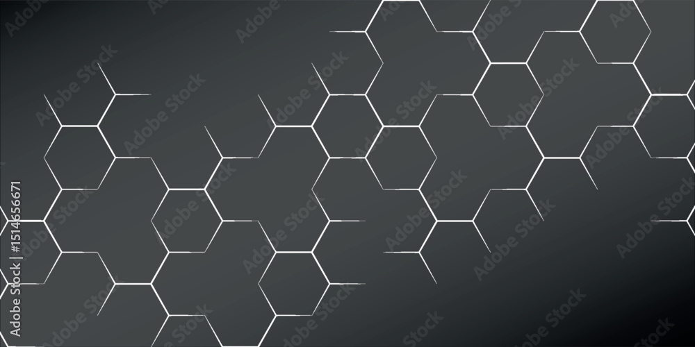 Poster modern abstract hexagon black background banner futuristic business data technology modern concept, 
