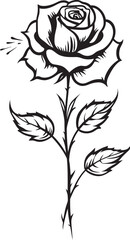 Elegant Rose Flower Black Vector Emblem with Artistic Detailing Black Rose Emblem Beautiful Flower Vector Art Logo Design