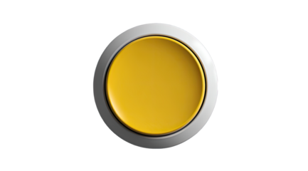 Yellow button, circular,  with a white ring