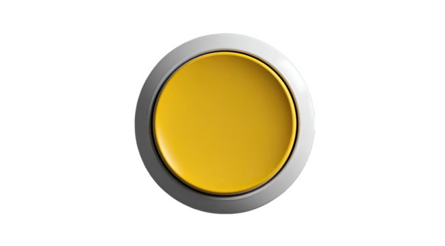 Yellow button, circular,  with a white ring