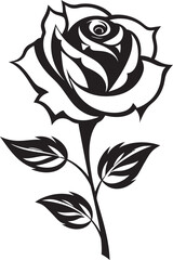 Stylish Black Rose Flower Elegant Vector Logo for Branding Graceful Black Rose Blossom Detailed Floral Vector Emblem