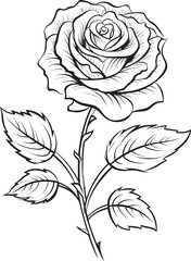 Elegant Black Vector Rose Beautiful Flower Logo for Branding Floral Black Rose Icon Beautiful Vector Art Logo Emblem Design