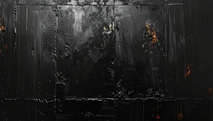Obraz premium Black rough grunge texture close view abstract background, scratched surface