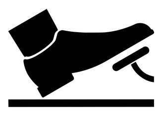 Silhouette of a Foot Pressing a Pedal in a Vehicle – Driving Control, Acceleration, Braking or Clutch Use, Automotive Safety, Manual and Automatic Transmission, Pedal Operation in Transportation