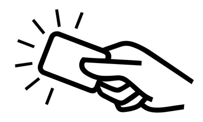 Successful Payment, Contactless Transaction, Modern Finance Symbol, Digital Purchase Confirmation in Retail and E-Commerce. Hand Holding a Bank Card with Radiating Lines 