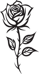 Black Vector Rose Bloom Elegant Floral Icon for Branding Timeless Black Rose Vector Flower Logo with Artistic Detailing