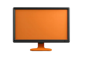 Flat orange monitor on black background
