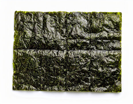 a sheet of nori isolated on a white background