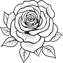 Beautiful rose line art vector icon with soft and flowing lines Classic black rose vector logo with detailed and delicate line work