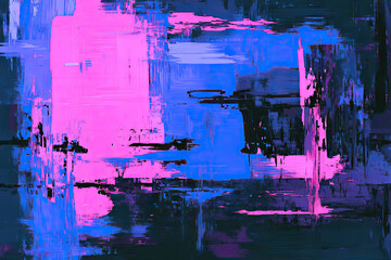 Abstract digital art with vibrant, textured blocks of color