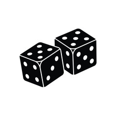 Pair of black dice with white pips