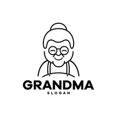 grandma elderly woman logo design