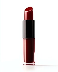 beauty lips isolated white Stylish red lipstick standing upright against a white background, highlighting beauty and fashion essentials for makeup lovers.