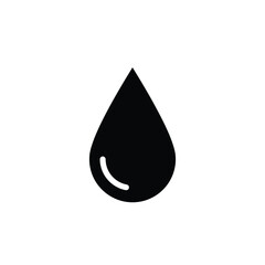 Simple black and white water drop icon