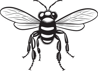 Elegant Bee Vector Illustration with Modern Black Linework Design Bold Black Bee Illustration Featuring Clean Vector Line Art