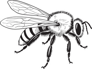 Stylish Bee Logo Featuring Modern Black Vector Elements Beautiful Bee Vector Illustration with Bold Black Lines