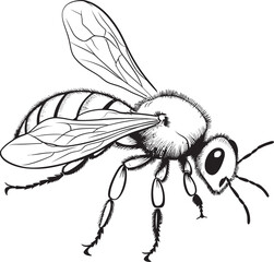 Stylish Bee Logo in Modern Black Vector Design Elements Beautiful Bee Illustration with Clean Black Vector Line Art