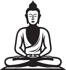 Buddha Lotus Pose Silhouette Vector Black Icon Design Artistic Buddha in Lotus Meditation Pose Vector Logo