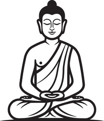 Simplified Buddha Lotus Pose Vector Black Logo Icon Buddha in Tranquil Lotus Pose Artistic Black Vector