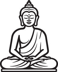 Buddha Silhouette in Lotus Pose Vector Logo Design Black Vector Buddha in Classic Lotus Pose Icon