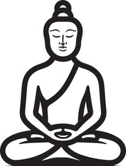 Spiritual Buddha in Lotus Meditation Pose Black Logo Buddha Vector Logo Design in Serene Lotus Pose