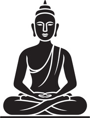 Buddha Lotus Pose Vector Black Logo Icon Design Buddha in Lotus Pose Vector Black Silhouette Logo