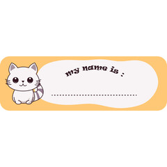 Cute Cat Name Tag