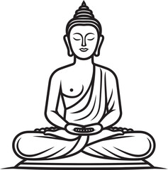 Buddha Lotus Pose Vector Black Logo Icon Design Minimalist Buddha in Lotus Pose Vector Black Logo