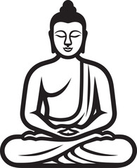 Buddha Sitting Calm Lotus Pose Vector Black Logo Icon Buddha Lotus Pose Vector Black Logo Icon Design