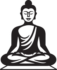 Buddha Meditation Pose Vector Black Icon Logo Design Buddha Lotus Pose Vector Black Icon Logo Design
