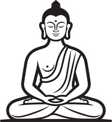 Buddha Lotus Pose Vector Black Icon Logo Design Buddha Sitting in Lotus Pose Vector Black Logo Icon