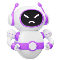 Futuristic Cute White Magenta AI Robot Chatbot Mascot