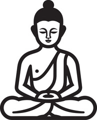 Buddha Sitting Lotus Pose Vector Black Logo Icon Design Buddha Meditation Pose Vector Black Logo Icon