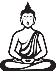 Buddha Meditation Pose Vector Black Icon Logo Design Buddha Lotus Pose Vector Black Icon Logo Design