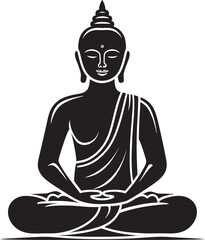 Buddha Lotus Pose Vector Black Logo Icon Design Buddha in Lotus Pose Vector Black Logo Icon Design