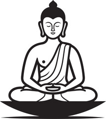 Buddha Sitting Calm Lotus Pose Vector Black Logo Icon Buddha Lotus Pose Vector Black Logo Icon Design