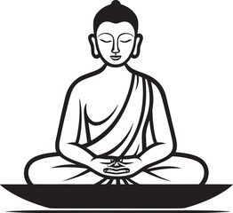 Buddha Meditation Pose Vector Black Logo Icon Design Buddha Sitting Lotus Pose Vector Black Logo Icon