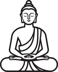 Buddha Vector Black Logo Icon Sitting in Lotus Position Buddha Meditation Pose Vector Black Silhouette Logo Icon