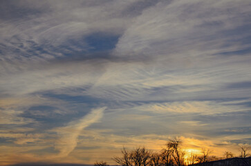 Evening sky with sunset