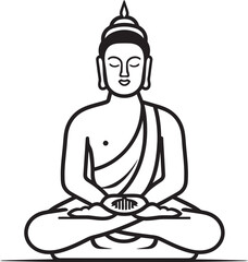 Buddha Silhouette Sitting Lotus Pose Vector Black Logo Icon Buddha Sitting Calm Lotus Pose Vector Black Logo Icon Design