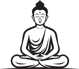 Buddha Meditation Pose Vector Black Logo Icon with Simple Style Buddha Silhouette Sitting Lotus Pose Vector Black Logo Icon