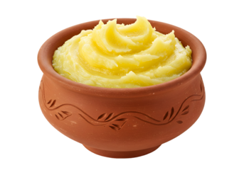 Delicious Creamy Ghee in Traditional Clay Pot Authentic Indian Cuisine Homemade Dairy Product Healthy Fats Cooking Ingredient