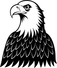 bald eagle vector illustration, Eagle head mascot isolated on white background