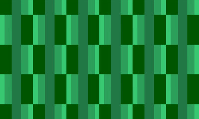green chessboard and strip pattern as seamless repeat style, replete image design for fabric printing, vertical line column