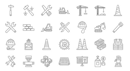 Construction Icons  A Comprehensive Set of Line Drawings for Projects