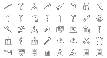 Construction Tools and Building Icons A Comprehensive Vector Set