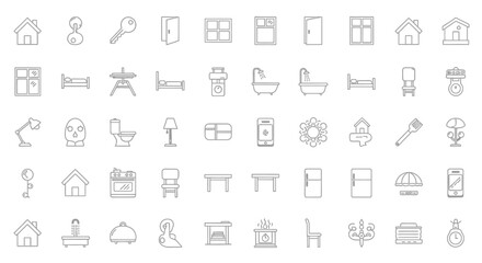 Home Sweet Home A Collection of Line Icons for Interior Design and Real Estate