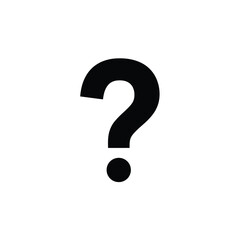 Simple black question mark graphic on white background