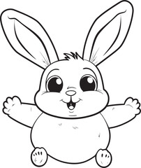 Simple Kid Rabbit Vector Logo Black Silhouette Icon Kid Friendly Bunny Kid Vector Logo Black Outline